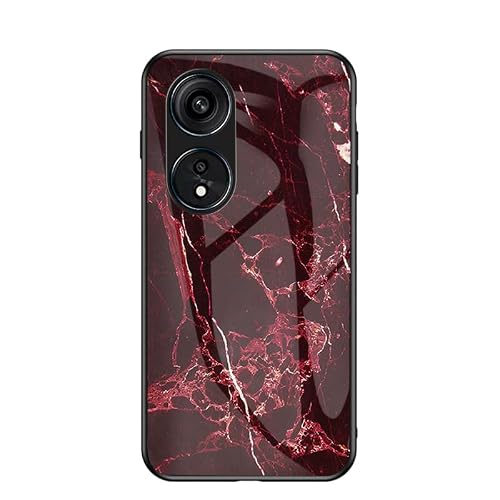 Jiajihua Cover Compatible with Oppo A38 4G 【PC Panel+Tempering Glass+TPU Silicone】 3 in 1 Shockproof Phone Case Red