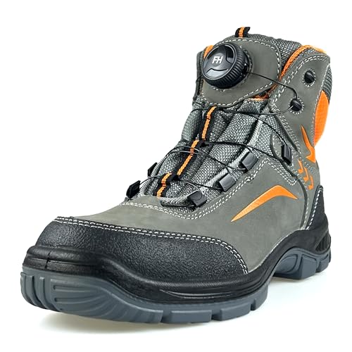 Men's Women's Waterproof Work Boots, Composite Toe Safety Boots for Construction, Anti-Slip Rubber Outsole, Shock Absorption, 6KV Insulated Electrical Hazard (Conforms to ASTM)