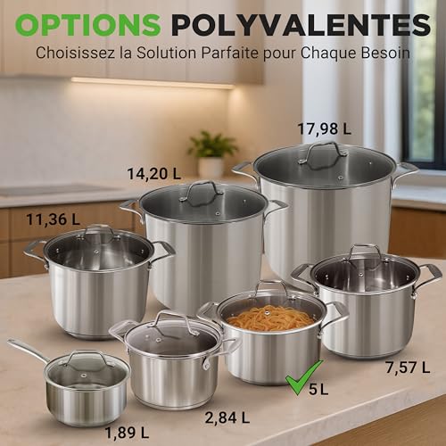 Pot à mijoter inox 5L NutriChef compatible induction et lave-vaisselle - 3