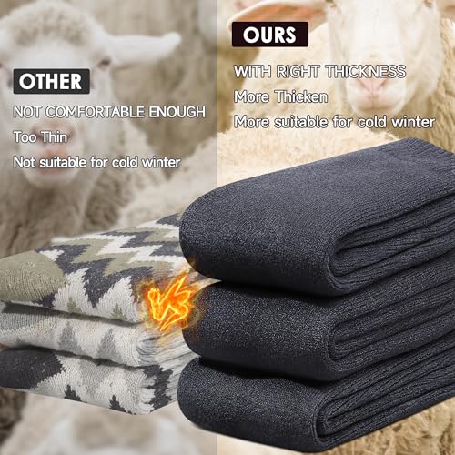 Reamphy 3 Pairs Thermal Socks for Men 6-13, Thick Warm Winter Outdoors Hiking Socks Mens4