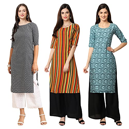 Image of Pinkmint Women's Crepe Floral Regular Kurta