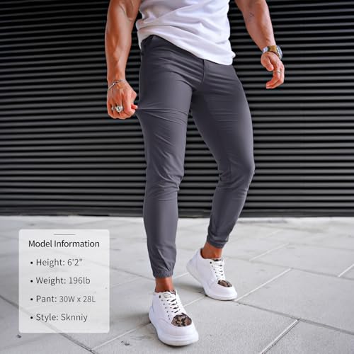 GINGTTO Men's Golf Joggers 4-Way Stretch Slim Tapered Fit - 30" Inseam | Nylon | Perfect for GolfFashion Enthusiasts