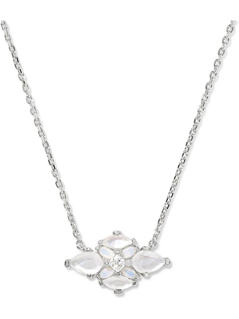 Silver Kendra Scott Abbie Crystal Short Pendant Necklace