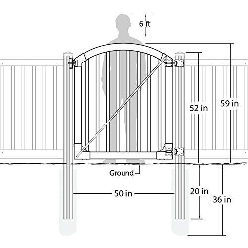 WamBam Traditional 4 by 4-Feet Premium Vinyl Yard and Pool Gate with Powder Coated Stainless Steel Hardware - Thumbnail 3