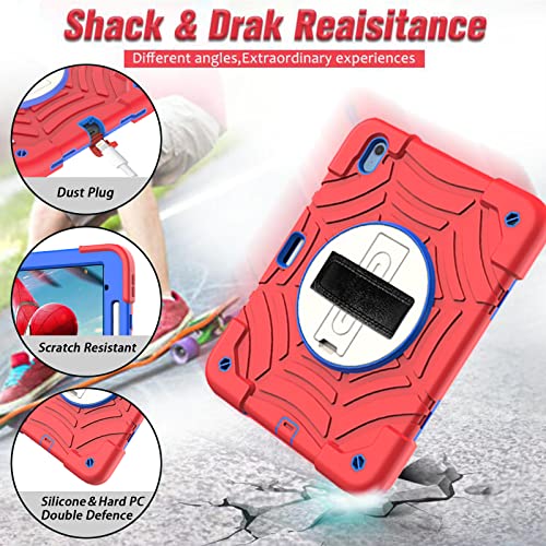 Avawo Ipad 10Th Generation Case 10.9 Inch 2022, Ipad 10.9 Cover, [Built-In Screen Protector] [Shoulder Strap] [360°Rotating] Kickstand Shockproof Kids Child Case For Ipad 10Th Gen 10.9" 2022, Red #TOP6