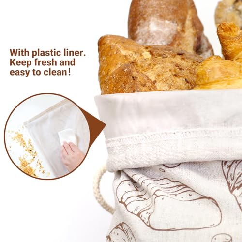 2 Pack Large Reusable Linen Bread Bags - image 7