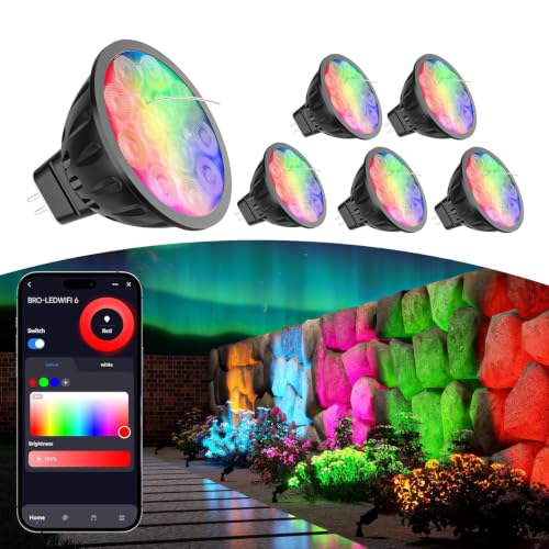 Image of Smart MR16 Bulb, 12V WiFi MR16 LED Bulb RGBW Color Changing 6pcs