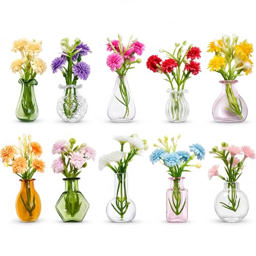 10 imanes decorativos mini jarrón de vidrio