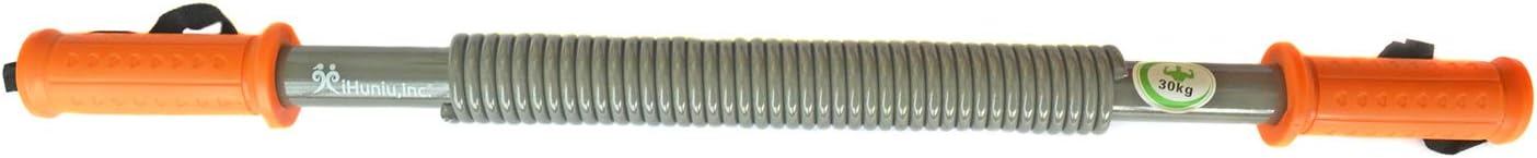 iHuniu Dual Spring Power Twister Bar Chest Resistance Arm Builder for Strengthening Weight Training (20kg to 120kg Options)