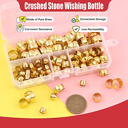 Hilitchi 3Sizes Tube Od 3/16 1/4 5/16 Brass Compression Sleeves Ferrules Compression Fitting Kit (Sae, 180Pcs) #TOP4