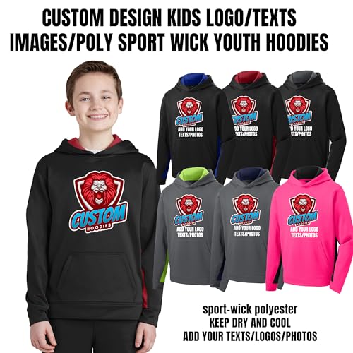 INK STITCH Youth Yst235 Sport-wick Poly Cool Dry Color block Fleece Hoodies Sweatshirts4