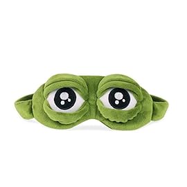 Shinywear Cute Rabbit Sleeping Eye Mask Plush Blindfold Travel Sleep Masks Super Soft Funny Eye Cover for Kids Girls and Adult (Green Frog)