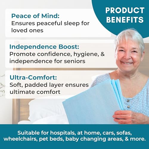 40 XL 36 x 36 Heavy Duty Ultra Absorbent Bed Pads w/ Adhesive by Nurture | Disposable Chux Liners, Underpads, Adult Incontinence Hospital Grade Chucks