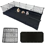 Xymoso DIY Guinea Pig Cages with Waterproof Canvas Bottom,16 Panels Small Animal Cage Pet Playpen with Door for Bunny Turtle Hedgehog,Indoor Metal Wire Yard Fence Outdoor