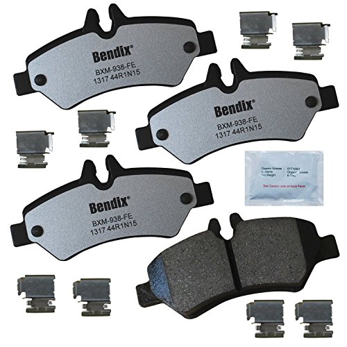 Image of Bendix Fleet Metlok MKD1317FM Semi-Metallic Rear Brake Pads for Select Models Dodge Sprinter 2500, Freightliner 3500, Mercedes-Benz Sprinter, V250, Volkswagen Crafter Van