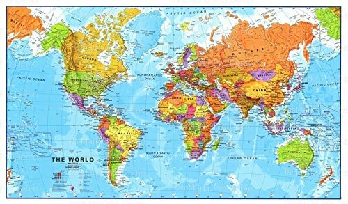 1/2 Sheet - World Color Map Birthday - Edible Cake/Cupcake Party Topper - D20591