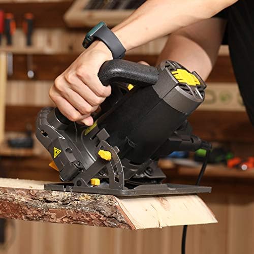 GALAX PRO Circular Saw, 1500W 5500 RPM, Bevel Angle(0 to 45°) Joint Cuts with 185mm Blade, Adjustable Cutting Depth for Wood and Logs Cutting/76301-2