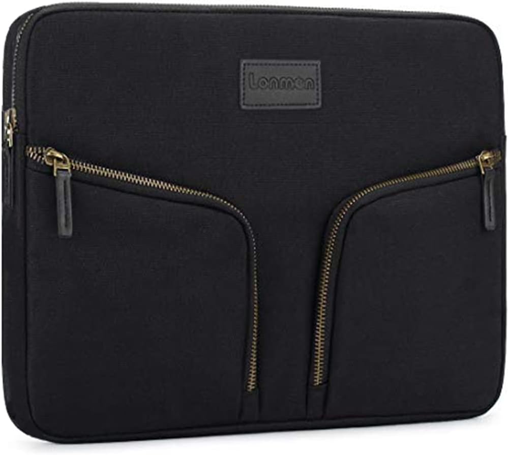 LONMEN 9.7-10.5 Inch Laptop Sleeve 360-Degree Protection & Water-Resistant, Laptop Bag for iPad 10th Gen/9th Gen, iPad mini 7/6/5/4, Galaxy Tab A9/S9 FE, Black