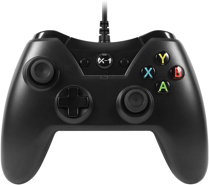 Jevogh Wired Xbox One Controller, GR80 Wired Gamepad Joysticks Controller for Xbox One and Windows with 7.2ft USB Cable Dual Motors Vibration - Black (Third-party made)