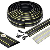 LOOBANI ケーブルプロテクター 配線カバー ケーブルカバー フロアケーブルカバー 床用配線モール 配線隠し 床のワイヤーを保護 衝撃に強い上 収納力良い 噛み防止 ソフトタイプ オフィス/家庭/PC/工場/倉庫/コンサート/道路 屋内と屋外環境に最適