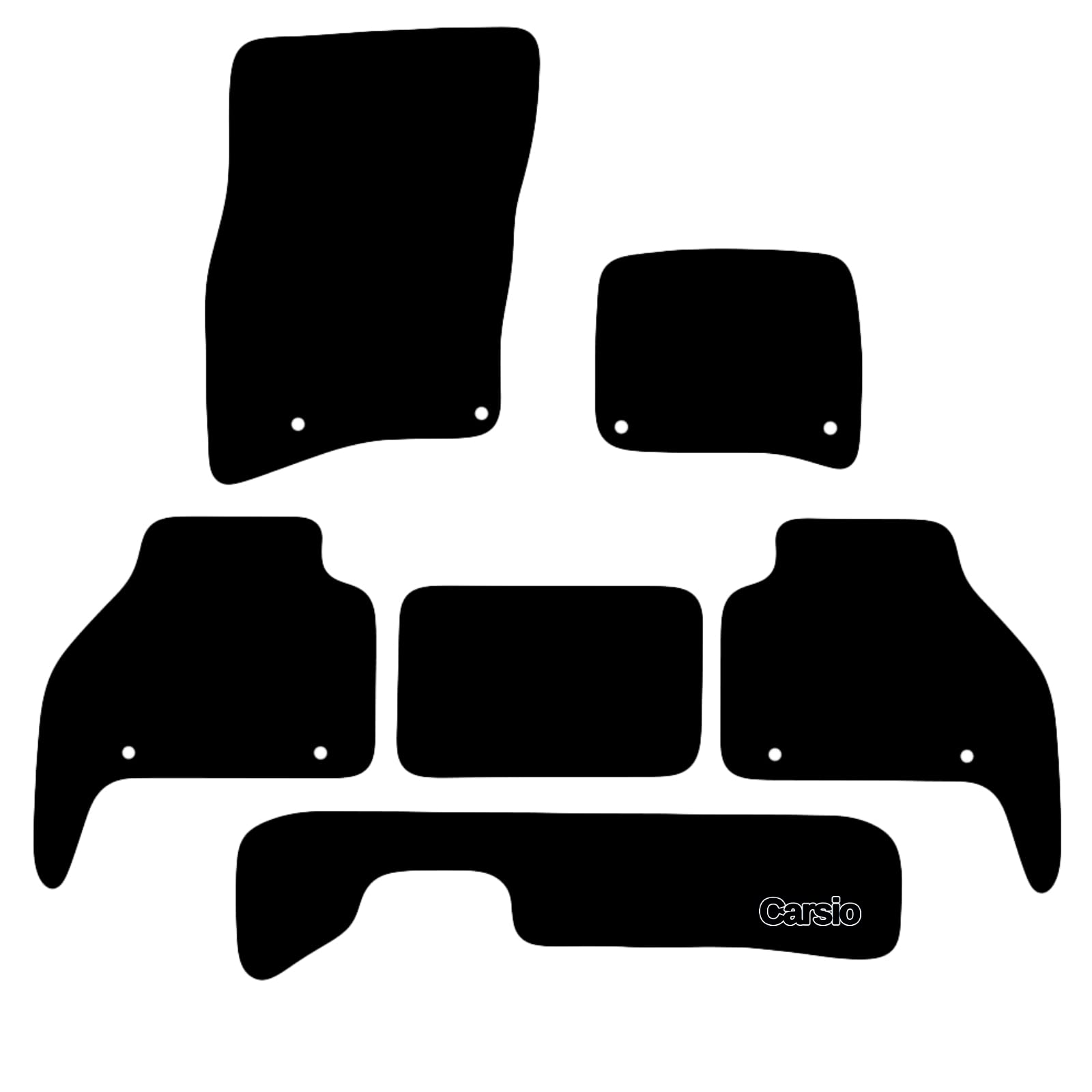 Carsio Carpet Car Mats For Land Rover Defender 110 2020+ Onwards Tailored Fit Floor Mat Set Complete Accessory Black Custom Fitted - All Weather, Anti-Slip Backing & Black Trim