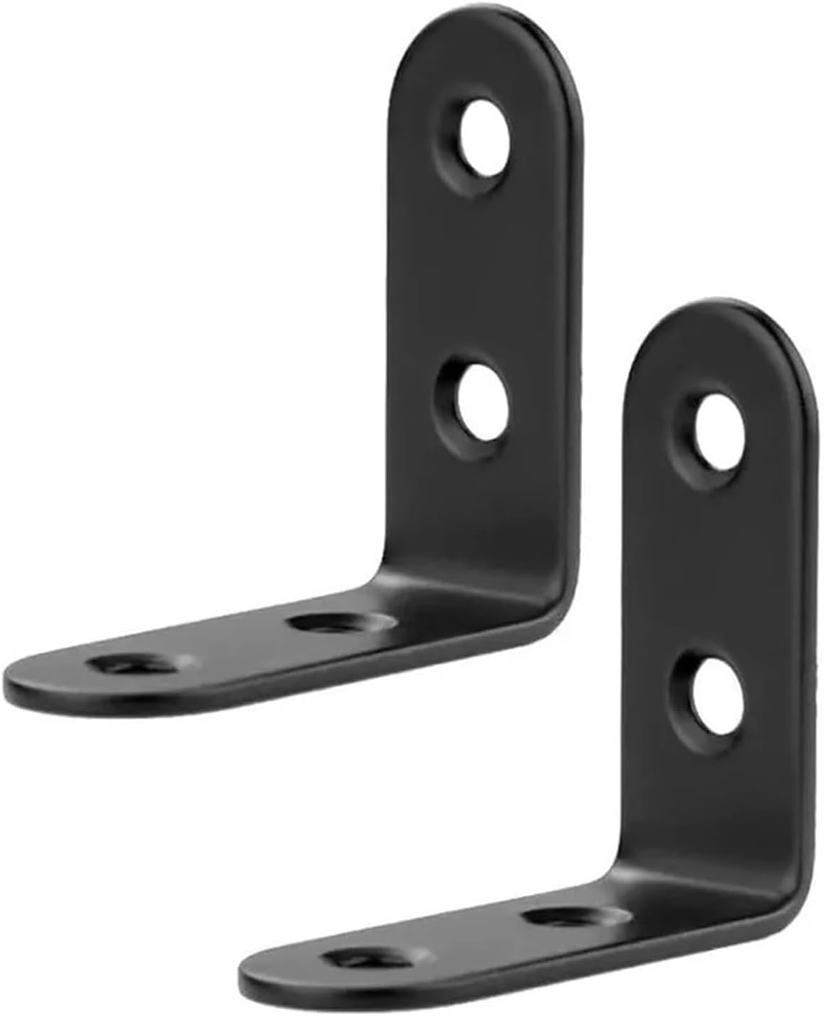 L Brackets 20Pcs Heavy-Duty Black Steel L-Shaped Corner Bracket Shelving & Cabinet Trim - Furniture Support(65x65mm)