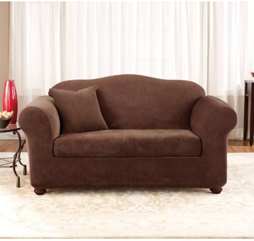 SURE FIT Stretch Pique Slipcover, Sofa, Blue