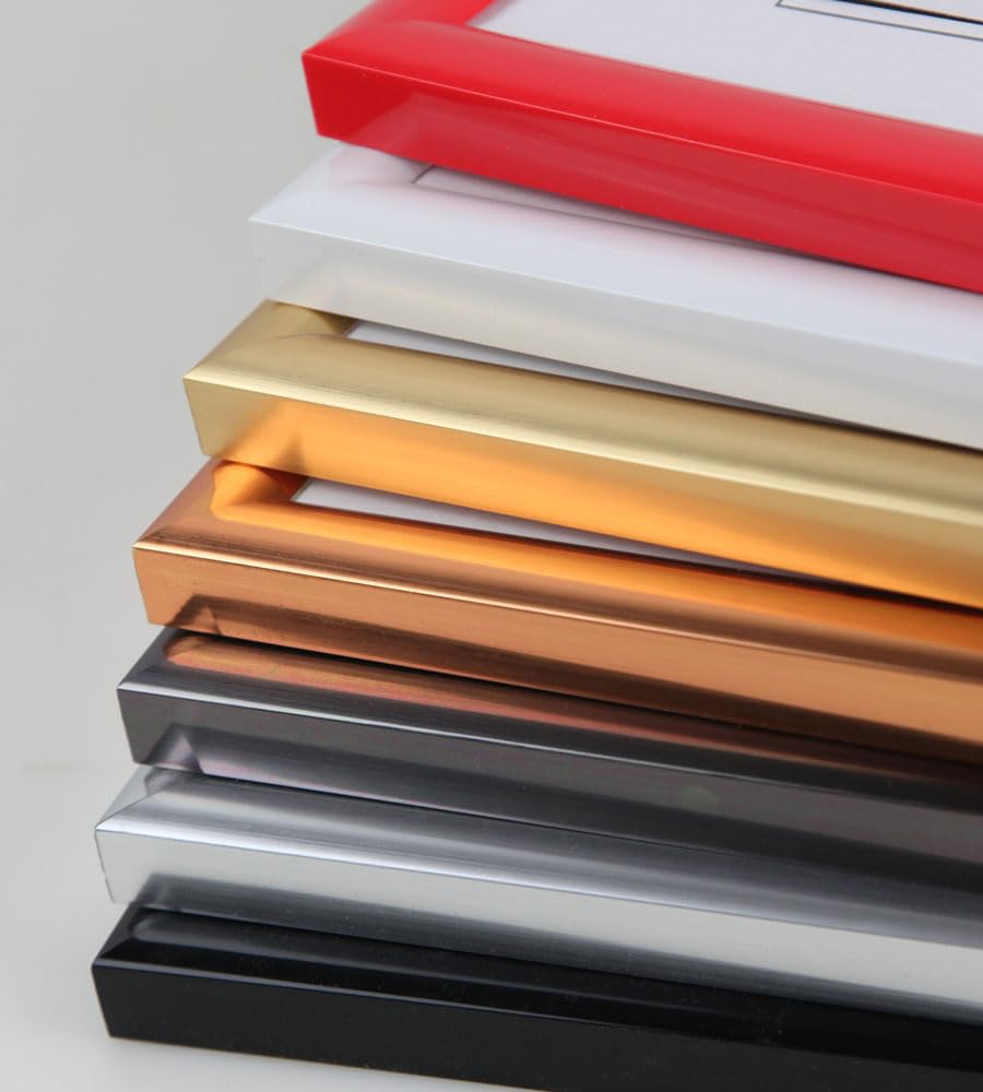 IDEAL TREND 3er 5er Pack Art Line Kunststoff Bilderrahmen Wanddeko Collage Poster Fotorahmen Bildträger: Farbe: 5er Gold | Format: 30x40