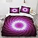 Zestaw pościeli podwójnej, fioletowe kółko, zestawy poszewek na kołdrę z mikrofibry, podwójne łóżko z zapięciem na zamek błyskawiczny + 2 poszewki na poduszki, dwustronne poszewki na kołdrę z nadrukiem dla nastolatków i dorosłych - 200 x 200 cm