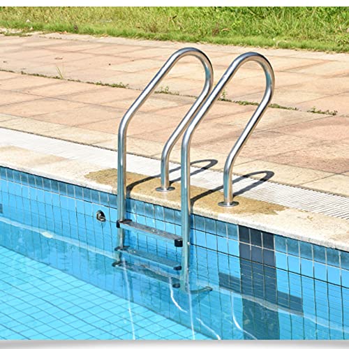 Escalera para piscina de acero inoxidable 304 con 2 peldaños antideslizantes miniatura 6