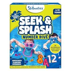 Skillmatics Seek & Splash Diving Gem Toys – Swimming Pool Toys for Kids, Search and Find Math Game, Gifts for Boys & Girls Ages 6, 7, 8, 9 & Up