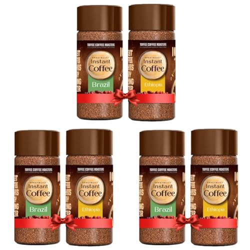 Image of Toffee Coffee Roasters Bag| 100 Gm X Pack Of 6 Ethiopia & Brazil Speciality Instant Coffee Combo | As Seen On Shark Tank | Ready In Seconds | Microground Technology
