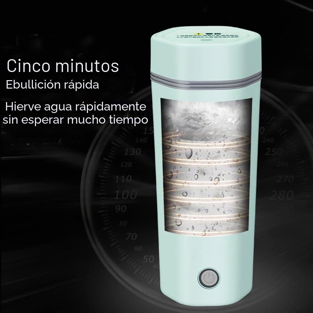Andoer Hervidor Eléctrico de Viaje Portátil 3 en 1 de Doble Capa en Acero Inoxidable 304, Apagado Automático para Preparar Té, Café y Leche, 350 ml