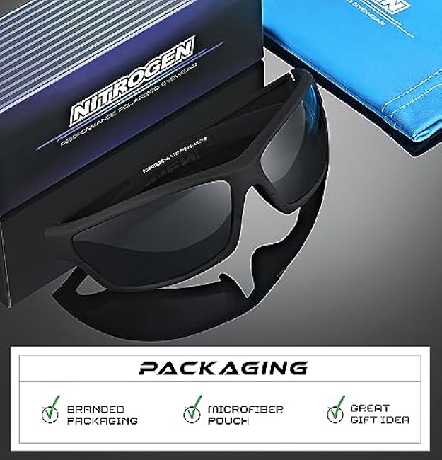 Nitrogen Polarized Wrap Around Sport Sunglasses for Men Women UV400 Driving Fishing Running Sun Glasses
