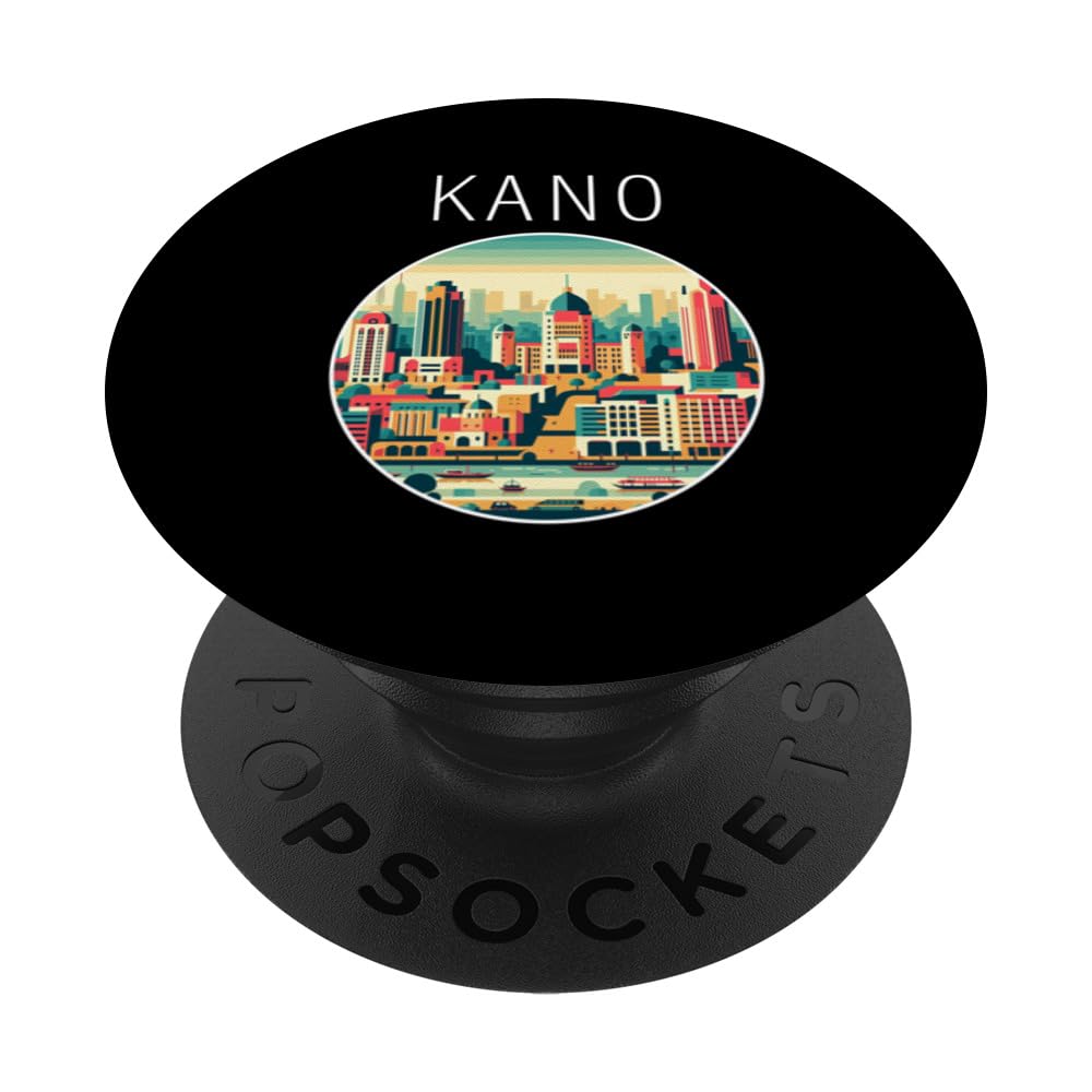 Kano scenery Art Deco PopSockets Swappable PopGrip, Black