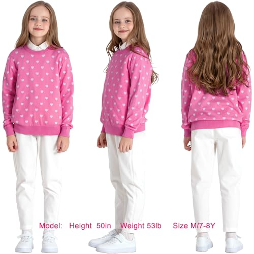 BOBOYOYO Girls Sweaters 100% Cotton Kids Sweater Holiday Teen Winter Pullover Crew Neck Long Sleeve Knit Top2