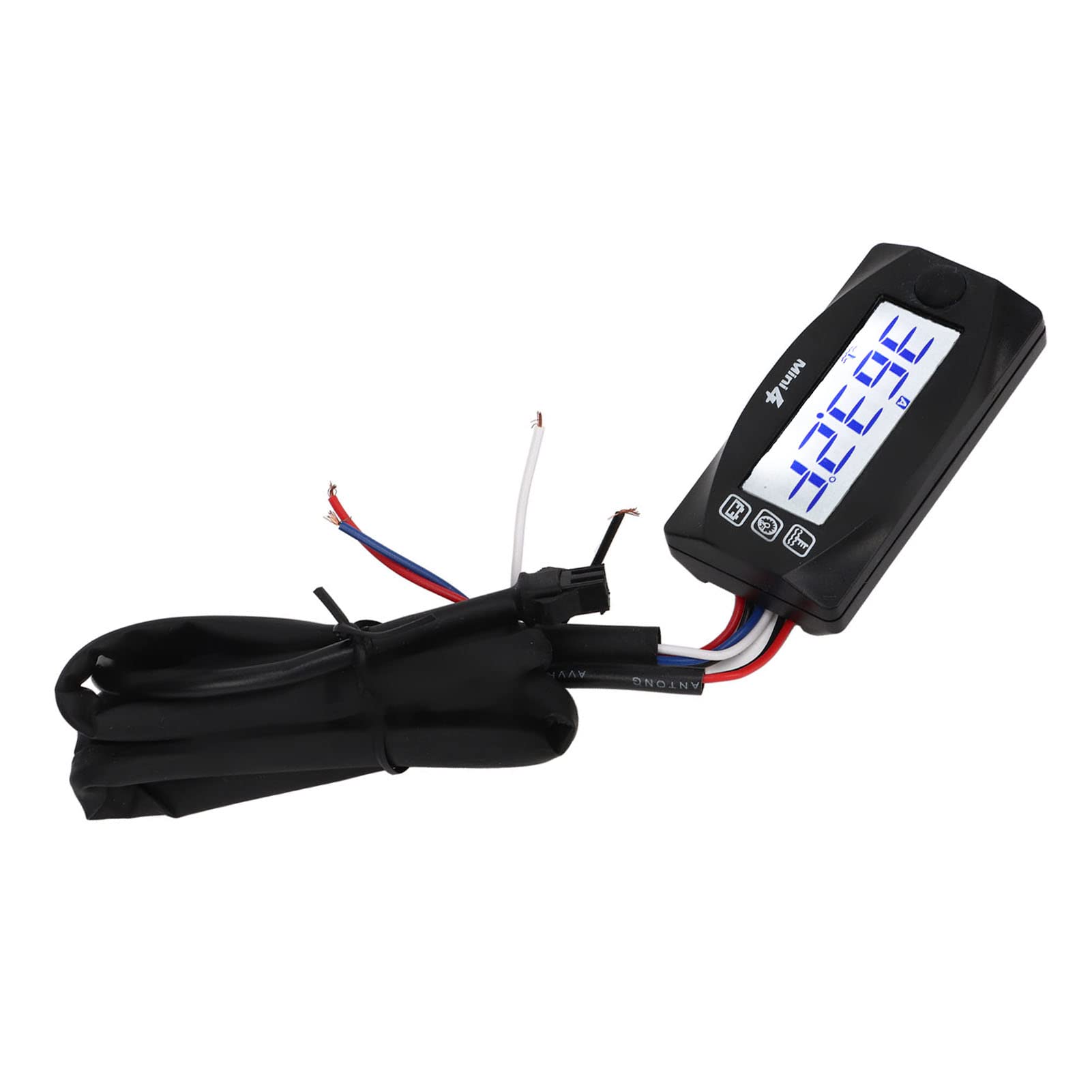 Termometro per Moto Display LCD Digitale 4 in 1 per Temperatura Dell'olio, Tensione, Tempo e velocità (M14x1,5)