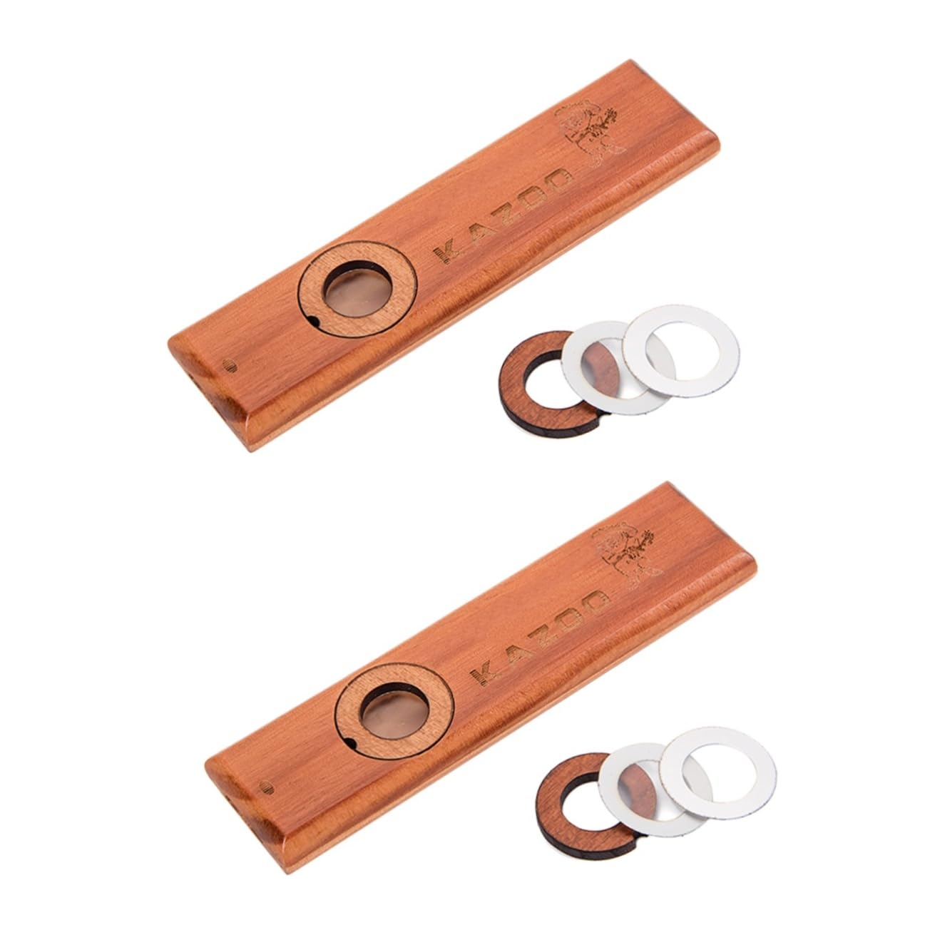 ibasenice 2stücke Holz Kazoo Flöte Für Musikinstrument Aus Holz Einfach Zu Spielen Kompatibel Mit Gitarre Und Ukulele Hellbraun Lernspielzeug Für Vorschulkinder Fördert Musikalische