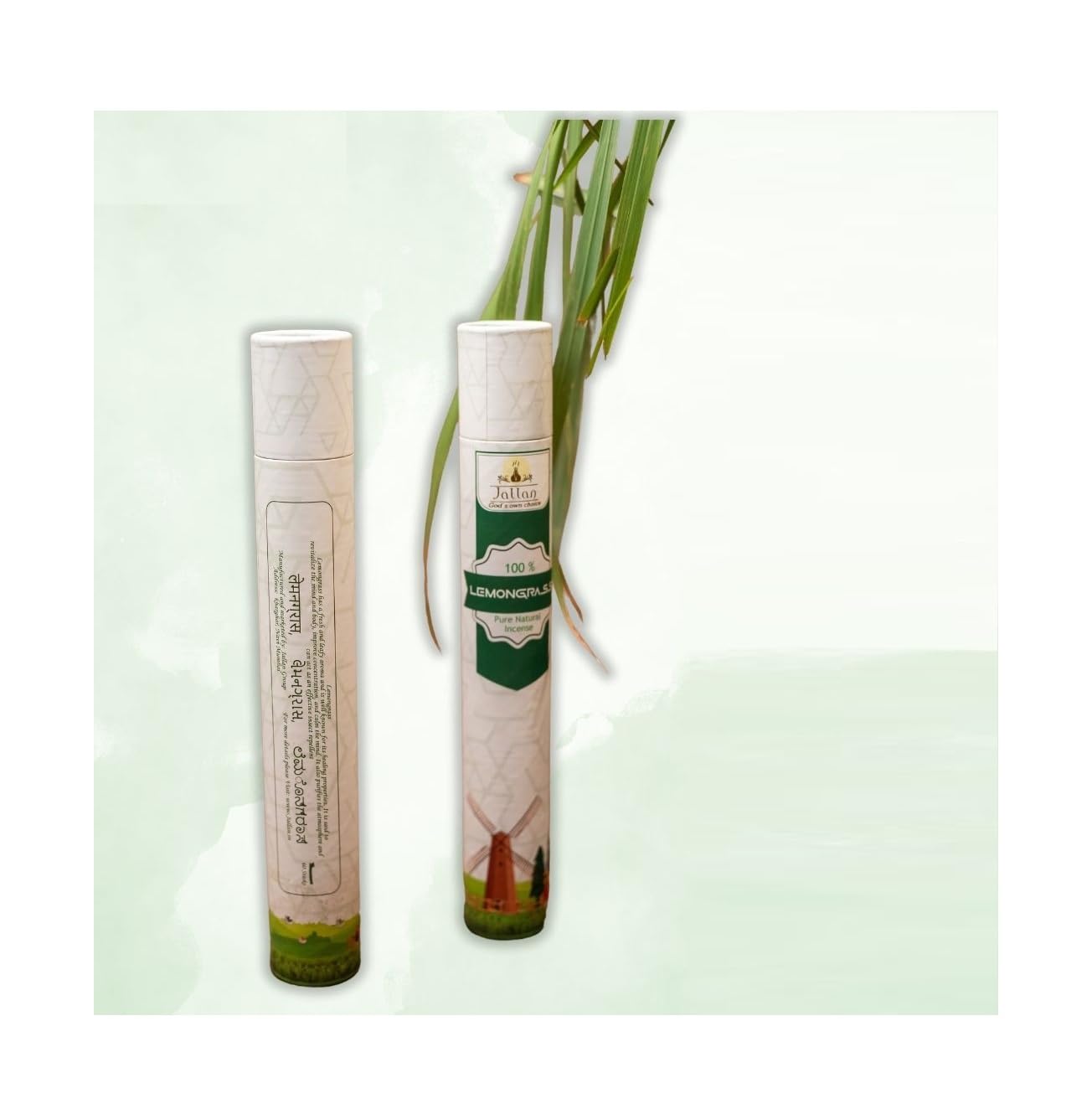 JALLAN Lemongrass Premium Natural Incense Sticks| Made Using Real Lemon Grass| Handmade | Sulpher & Charcoal Free | 100% Organic Herbal Agarbatti (60 Nos per Pack).