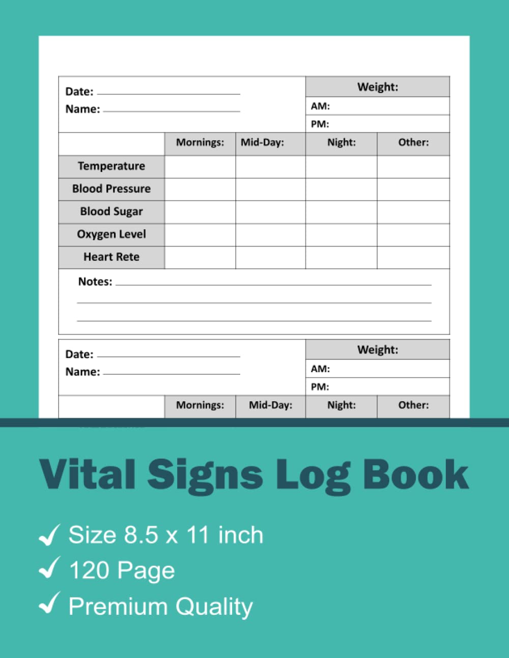 Buy Vital Signs Log Book Vital Signs Log Book for Nurses, Vital Signs Monitor, Track Blood