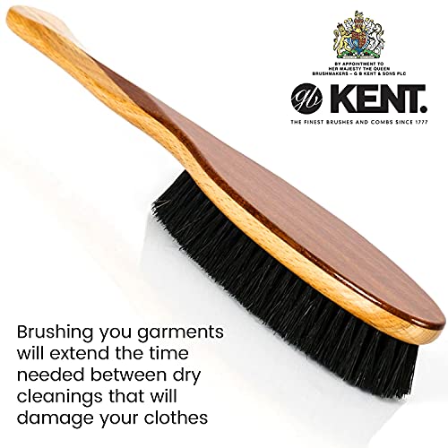 Kent Cs1B Clothes Brush, Fabric Lint Remover For Cotton, Wool, Suede And Silk, Pure Black Bristles Handcrafted Two Tone Cherrywood Veneer Remover For Dust, Fluff And Pet Hair. Made In England #TOP4