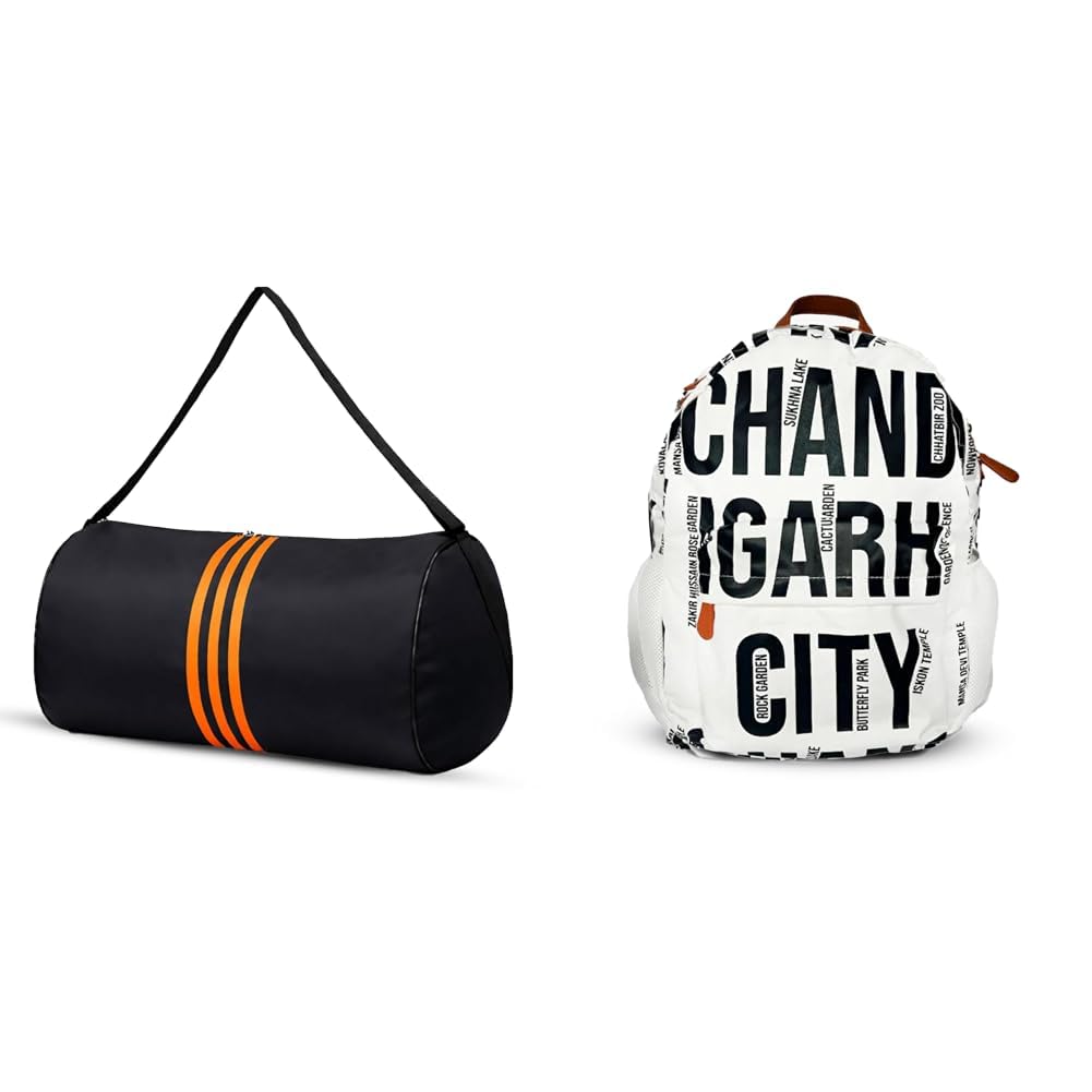Gym Bag for Men & Women | Sports Duffle Bag with Shoulder Strap | Lightweight Waterproof + Air Backpack White Chandigarh City Print 20L Lightweight Waterproof Anti-Theft Nylon Laptop-image-20
