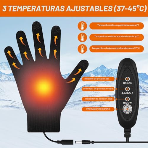 Guantes calefactados por USB antideslizantes para usar el móvil sin pasar frío 6
