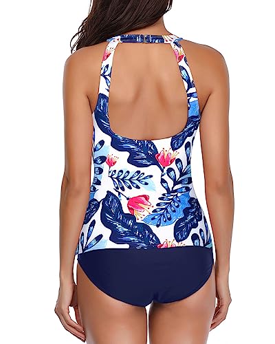 Image of Holipick Tankini Swimsuits for Women Two Piece High Neck Bathing Suit