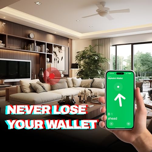 Mens Wallet with AirTag Holder, Slim Genuine Leather Bifold AirTag Compatible Wallet with Money Pocket, RFID Blocking, 9 Card Slots (Black & Midnight Blue)4