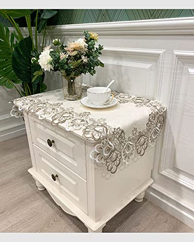 COMFEELING Bedside Tablecloth Lace Doilies for Side Table Cloth Runner Tabletop Dust Cover Bedroom Nightstand Decor
