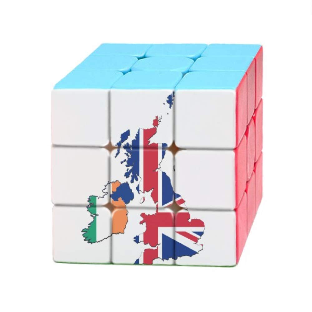 Union Jack UK Britain Irland Map Country Magic Cube Puzzle 3x3 Toy Game Play
