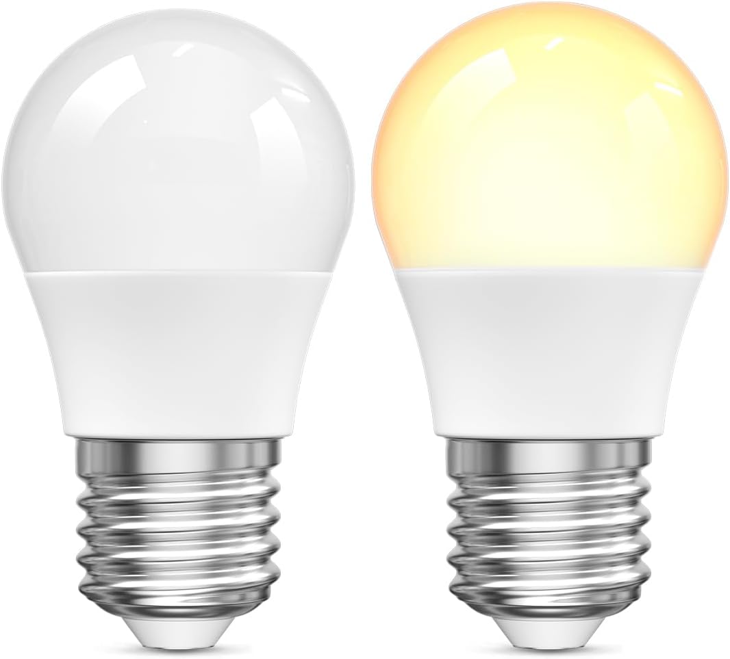 BrightArkE27 Screw Bulb 5W, E27 Edison Screw Light 40W Equivalent Bulb, Natural White 4000K Bulbs for Lamps, 400lm LED Bulbs, Round Globe ES G45 Golf Energy Saving Lightbulbs, Non-Dimmable, 2 Pack