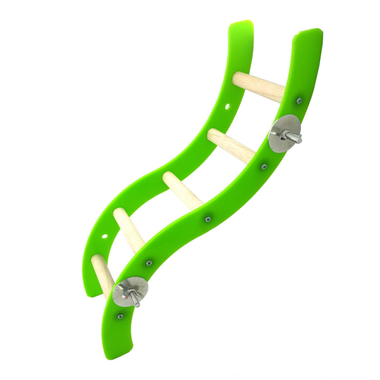 Mipcase Mini Acrylic Ladder for Parrot Squirrel Hamster Pet Climbing Toy Wavy Green Plaything