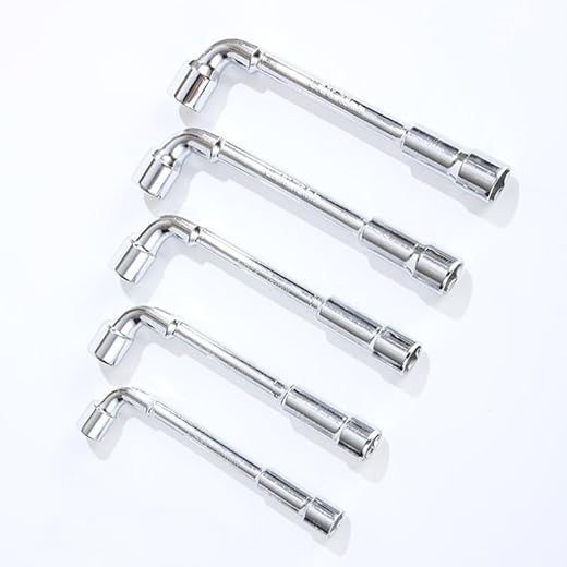 6pcs-6/7/8/9/10/11mm metric L-shaped inclined hexagonal socket wrenches, double-ended curved hexagonal wrenches, for mechanical repair tools